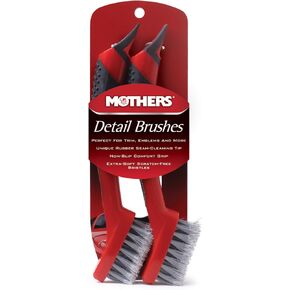 Mothers Car Detailing Brush for Stain and Hair Removal on Vinyl and Leather Seats - 2 Pack