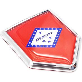 2 Pack Arkansas Flag Decal Sticker Emblem Flags for Bumper