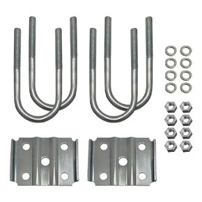 A.A Round U Bolt & Plate Kit for Trailer Axle, Galvanized Zinc, 2-3/8"W x 6-1/4"L - Tandem Axle