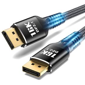 DisplayPort Cable 2.1 DP 80Gbps 3FT/6FT/10FT/15FT Support 4K@144Hz/165Hz/240Hz, 8K@120Hz/10K@60Hz/16K@60Hz Compatible DisplayPort 2.0/1.4, HDCP/ DSC1.2a/ HDR10 for 4090 Graphics PC(3.3FT)