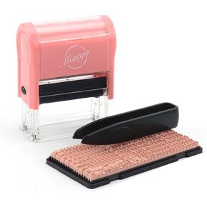 Miseyo DIY Self Inking Stamp Up to 3 Lines, Customized Text Clothing Label, Paper and Fabric Marker