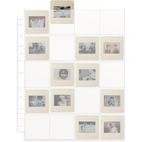 Photomyne Protective Photo Slide Page | Holds 20 35mm Slides - 10 Pages Pack (200 Slides) | Clear Slide Preservers.