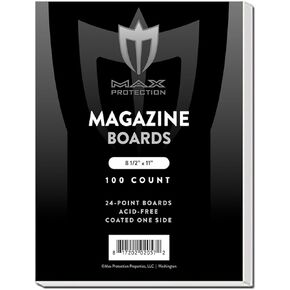 200 MAGAZINE Size White Comic Backing Boards by Max Pro (8.5" x 11") - Protect your MAGAZINES From Bending!