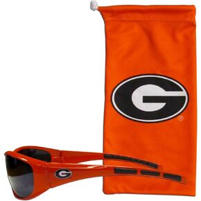 NCAA Georgia Bulldogs Adult Sunglass and Bag Set, Red