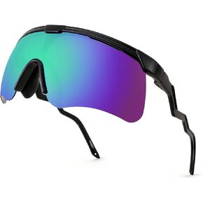 FEISEDY Sunglasses for Men and Women, Polarized Large Retro Rimless Glasses TR90 Frame for Baseball, Cycling, Sports B4073