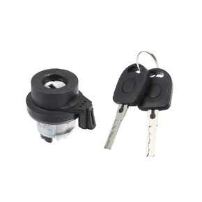 X AUTOHAUX Ignition Switch Steering Lock Cylinder W/Key 1T0-905-855-A Ignition Starter Switch for VW Jetta Golf Tiguan Bettle EOS Passat for Audi A3 A4 A6 TT NO Chips
