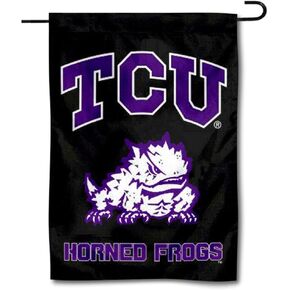 TCU Horned Frogs Black Garden Flag and Yard Banner