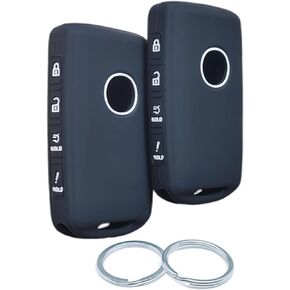 2Pcs 4 Buttons Silicone Smart Remote Key Fob for 2023 2022 2021 2020 2019 Mazda 3 6 CX-30 CX-5 CX-9 CX-50 Key Fob Cover (Black with Gray)