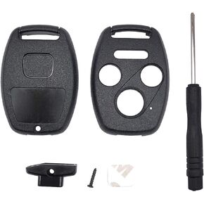4 Buttons Keyless Entry Replacement Key Fob Cover fit for Honda 2003-2012 Accord 2005-2010 Civic 2005 2006 CR-V Pilot Ridgeline Oldyssey Remote Control Key Fob Case Shell Blank (Pack 2)