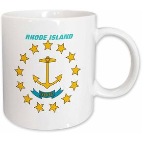3dRose mug_45017_4 "State Flag Of Rhode Island" Two Tone Black Mug, 11 oz, Multicolor