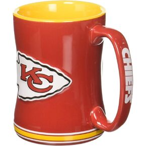NFL Sculpted Coffee Mug, 14 Ounces, Kansas City Chiefs