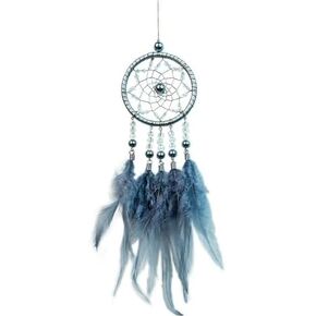 Dream Catcher Handmade Car Rear View Mirror Pendant White Feather Dream Catchers with Crystal Beads Tree of Life Car Charm (White)