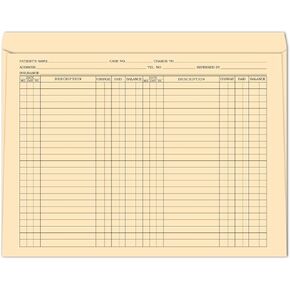 Manila File Jacket 9-1/2" x 12" Chart Folders – Heavy Duty - Preprinted to Track Patient Progress, Appointment Date/Time (Pack of 50)