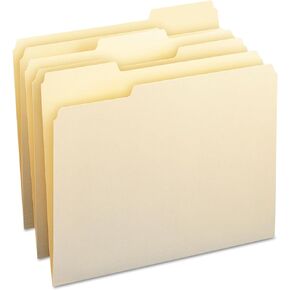 Smead 10330 File Folders 1/3 Cut Assorted One-Ply Top Tab Letter Manila 100/Box