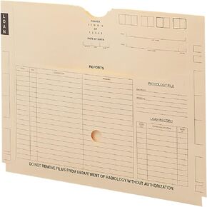 Smead End Tab X-Ray Jacket with Pocket, Straight-Cut Tab, Printed Front, 18-1/4" W x 14-1/2" H, Manila, 100 per Box (66300)