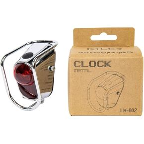Bike LED Tail Light, Vintage Rear Light with Chrome Look - Classic Tour Bicycle Accessories (LM-002)