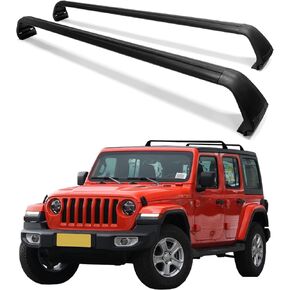 Roof Rack Cross Bars Fit for 2007-2023 Jeep Wrangler JK JL Gladiator JT(4 Doors Hard Top), Aluminum Jeep Roof Rack for Kayak Cargo Carriers Luggage, Easy to Install and Less Noise