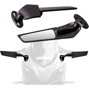 Racing Motorcycle Rear View Mirrors, Adjustable Rotating Side Mirrors Compatible with Honda CBR300R CBR500R CBR600RR CBR1000RR, Kawasaki Ninja 300 400 650, Suzuki GSXR 600 750, Yamaha, Ducati