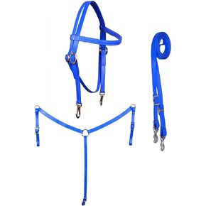 Horse Western PVC Coated 3-Piece Tack Set Bridle Breast Collar Reins 40MIB02