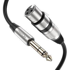 MOSWAG XLR Female to 1/4 TRS Cables, 6.6FT/2M XLR Microphone Cable, Mic Cable 3 Pin Balanced Shielded XLR Cable for Speaker Wire, DJ Equipment, Audio Sound Consoles, Recording Studio, Microphones