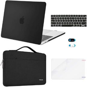MOSISO Compatible with MacBook Pro 15 inch Case 2019 2018 2017 2016 Release A1990 A1707 with Touch Bar, Plastic Hard Shell Case&Sleeve Bag&Keyboard Cover&Webcam Cover&Screen Protector, Rose Quartz