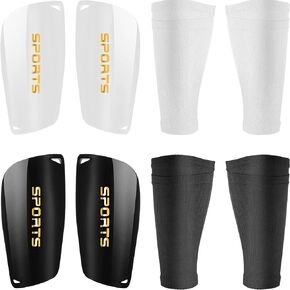 2 Pairs Soccer Shin Guards with Shin Guard Sleeves Adult Youth Soccer Shin Guards for Boys Girls Soccer Games Leg Protection Reduce Shocks and Injuries
