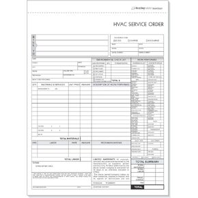 NextDayLabels - فاتورة طلب خدمة التدفئة والتهوية وتكييف الهواء (HVAC) ونموذج تفاصيل الإصلاح، 3 أجزاء بدون كربون (100 مجموعة) نماذج بحجم الحروف