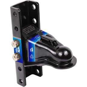 Adjustable Trailer Coupler and 5-Position Channel Bracket Kit, 2-5/16" Hitch Ball,Capacity 14000 lbs,Black