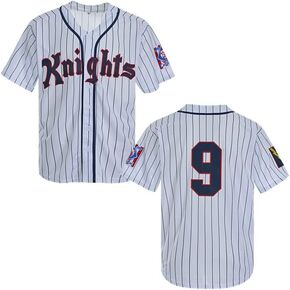 Men's Roy Hobbs New York Knights The Natural Movie Baseball Jerseys White Stripes