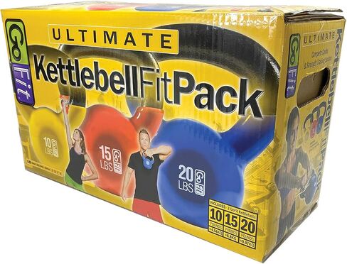 GoFit Ultimate Kettlebell Fit 3 عبوات - 10 رطل، 15 رطل، 20 رطل in Saudi Arabia