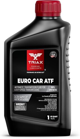 Triax Euro Car ATF Synthetic, Low Vis, for European 6,7,8, and 9 Speed Automatic Transmissions, Compatible with BMW, Audi, Porsche, Land Rover, Mercedes Benz (1 Quart) in Saudi Arabia