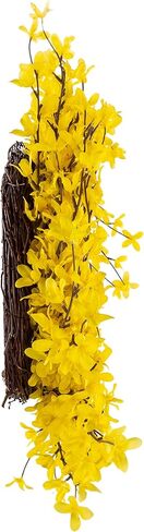 إكليل فورسيثيا أصفر - إكليل زنبركي صناعي مقاس 60.96 سم لديكور المنزل - أكاليل للاستخدام الداخلي أو الفناء المغطى فقط من بيور جاردن in Kuwait
