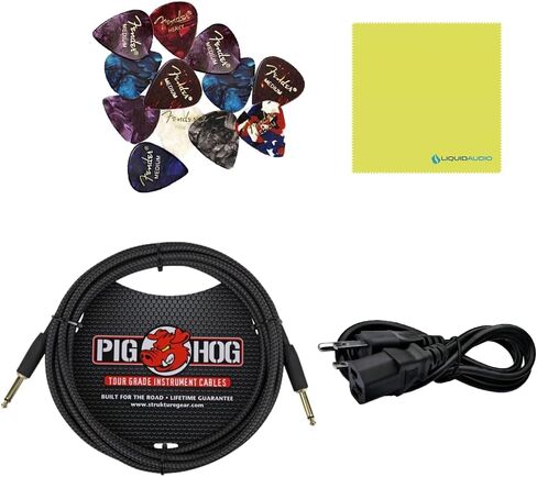 Orange Crush20 Black 20 Watt Guitar Amplifier Combo Bundle w/Pig Hog PCH10BK Black Woven Instrument Cable, 12X Guitar Picks, Power Cable and Liquid Audio Polishing Cloth in Saudi Arabia
