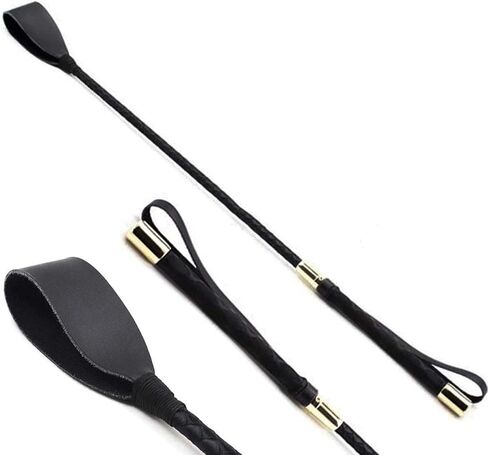 سوط حصان HR Farm-18 بوصة مع جلد البولي يوريثان، سوط حصان الفروسية، سوط حصان مزدوج، محاصيل سوداء لركوب الخيل in Kuwait