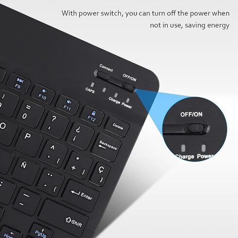 Ultra-Slim Bluetooth Keyboard Portable Mini Wireless Keyboard Rechargeable for Apple iPad iPhone Samsung Tablet Phone Smartphone iOS Android Windows (10 inch Pink) in Saudi Arabia