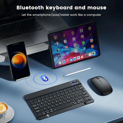 Ultra-Slim Bluetooth Keyboard Portable Mini Wireless Keyboard Rechargeable for Apple iPad iPhone Samsung Tablet Phone Smartphone iOS Android Windows (10 inch Pink) in Saudi Arabia