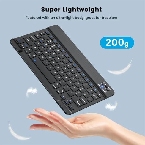 Ultra-Slim Bluetooth Keyboard Portable Mini Wireless Keyboard Rechargeable for Apple iPad iPhone Samsung Tablet Phone Smartphone iOS Android Windows (10 inch Pink) in Saudi Arabia