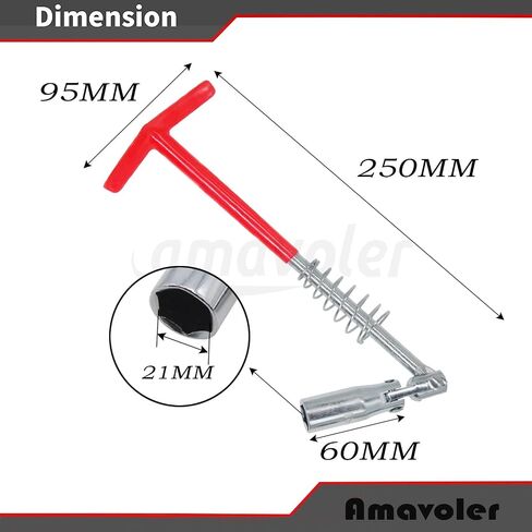 Spark Plug Socket Wrench 16mm 5/8 Inch (T-Handle), Alloy Steel 360-Degree Rotation, Engine Spark plug tool. (16mm-5/8in) in Kuwait