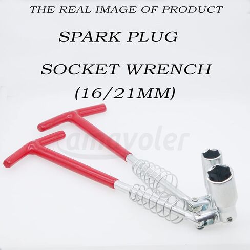 Spark Plug Socket Wrench 16mm 5/8 Inch (T-Handle), Alloy Steel 360-Degree Rotation, Engine Spark plug tool. (16mm-5/8in) in Kuwait
