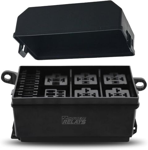 House of Relays Universal 12V Fuse & Relay Box Block [6 Relays Holder] [6 ATC/ATO Fuse Holder] 6 Way 12 Volt Waterproof Auto Fuse Relay Box for Automotive Car Truck Marine Boat Light Equipment in Saudi Arabia