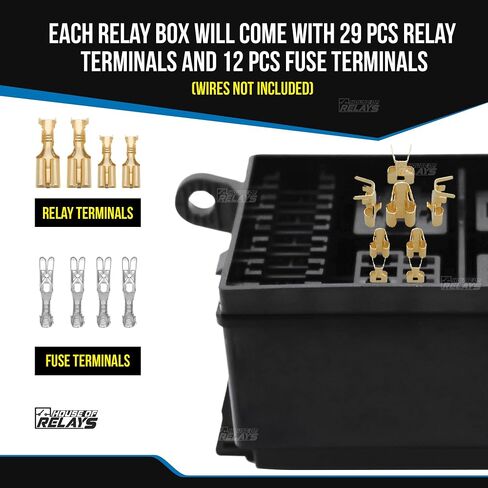 House of Relays Universal 12V Fuse & Relay Box Block [6 Relays Holder] [6 ATC/ATO Fuse Holder] 6 Way 12 Volt Waterproof Auto Fuse Relay Box for Automotive Car Truck Marine Boat Light Equipment in Saudi Arabia