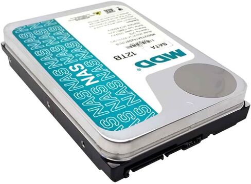 MDD (MDD12TSATA25672NAS) 12 تيرابايت 7200 دورة في الدقيقة 256 ميجابايت كاش SATA 6.0 جيجابايت/ثانية 3.5 بوصة محرك الأقراص الصلبة الداخلي NAS - ضمان 5 سنوات (متجدد) in Saudi Arabia