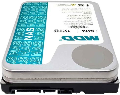 MDD (MDD12TSATA25672NAS) 12 تيرابايت 7200 دورة في الدقيقة 256 ميجابايت كاش SATA 6.0 جيجابايت/ثانية 3.5 بوصة محرك الأقراص الصلبة الداخلي NAS - ضمان 5 سنوات (متجدد) in Saudi Arabia