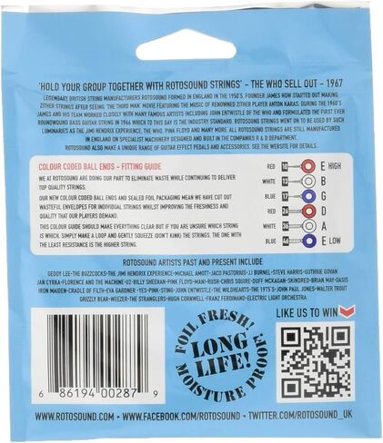 Rotosound PN10 Pure Nickel Electric Guitar Strings (10-46) in Saudi Arabia