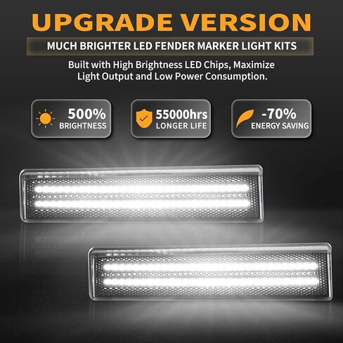 Led Front Side Marker Lights for 1980-1986 Ford Bronco & 1980-1986 Ford F150 F250 F350 Pickup Truck SUV Bumper Lamps Smoked Len, 2PCS in Kuwait