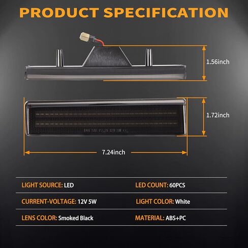 Led Front Side Marker Lights for 1980-1986 Ford Bronco & 1980-1986 Ford F150 F250 F350 Pickup Truck SUV Bumper Lamps Smoked Len, 2PCS in Kuwait