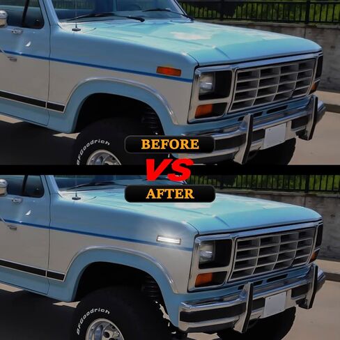 Led Front Side Marker Lights for 1980-1986 Ford Bronco & 1980-1986 Ford F150 F250 F350 Pickup Truck SUV Bumper Lamps Smoked Len, 2PCS in Kuwait