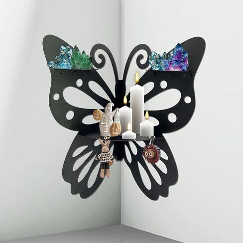 Butterfly Corner Shelf Metal Corner Shelf Boho Butterfly Corner Shelf for Bedroom Bathroom Kitchen or Living Room Good Corner Decoration in Saudi Arabia