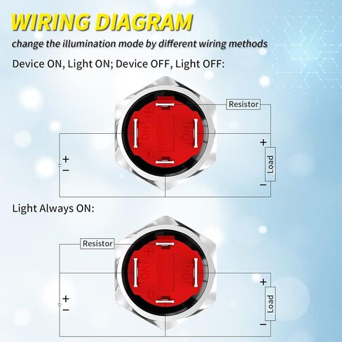 Joinfworld 20A 12V زر التبديل الإغلاق 19MM الضغط على زر التبديل مع 12 فولت الأزرق LED للماء على قبالة التبديل 20 أمبير الثقيلة لشاحنة قارب البحرية سيارة دراجة نارية in Saudi Arabia