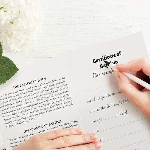 100 Pcs Baptism Certificates for Church 50 Pcs Baptism Certificates with 50 Pcs Envelopes Certificate of Baptism with Blanket Envelopes Baptism Certificates for Baby Church Baptism Party in Saudi Arabia